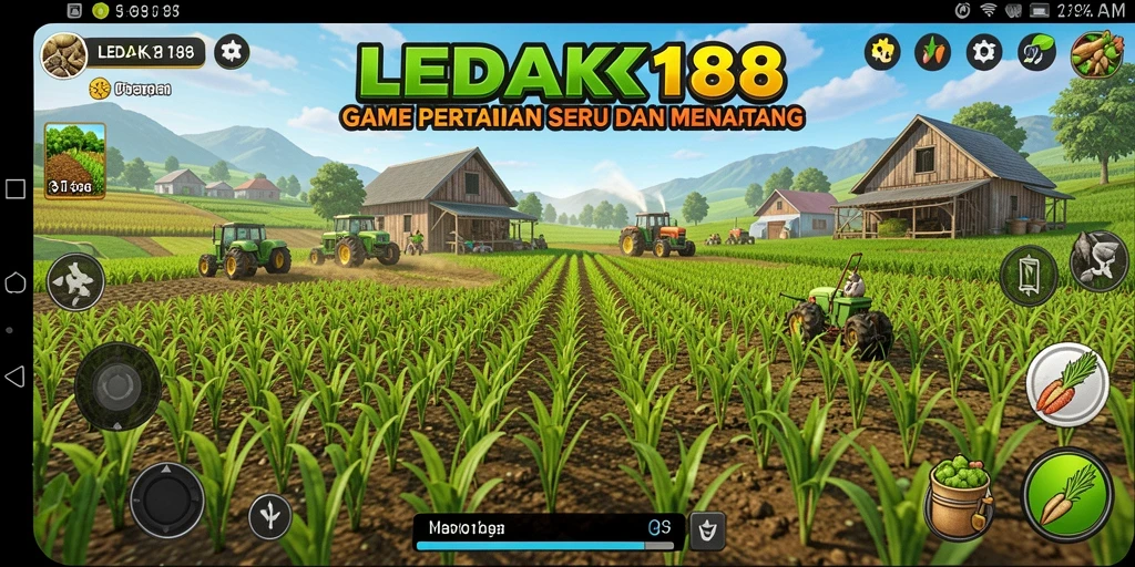 Gameplay menarik di <strong>LEDAK188</strong> dengan petani yang mengelola lahan pertanian.