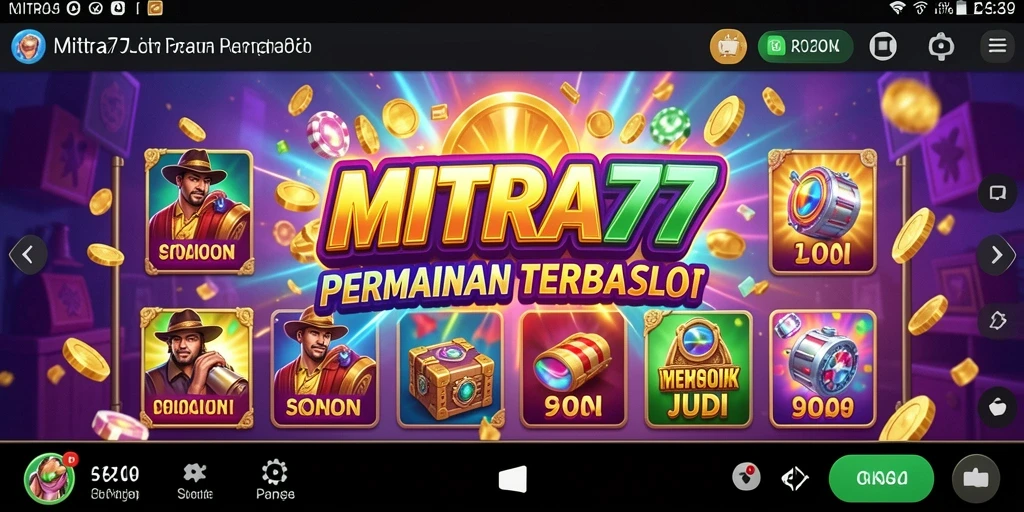 Screenshot gameplay Slot MITRA77 yang seru dan penuh warna.