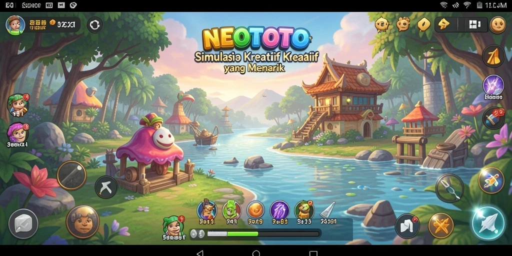 Tangkapan layar gameplay NEOTOTO yang menampilkan kreativitas dalam simulasi.