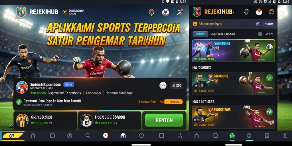 Tampilan gameplay Sportsbook di aplikasi REJEKIHUB yang menarik.