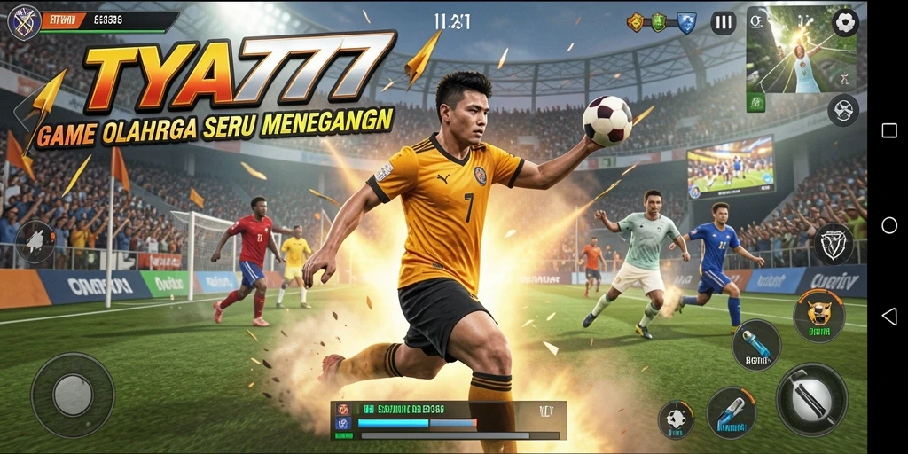 Tampilan gameplay TYA777 dengan aksi olahraga yang mendebarkan.