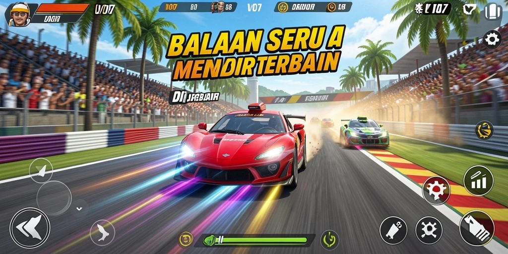 Gameplay seru V07 dengan balapan yang mendebarkan dan grafis menawan.