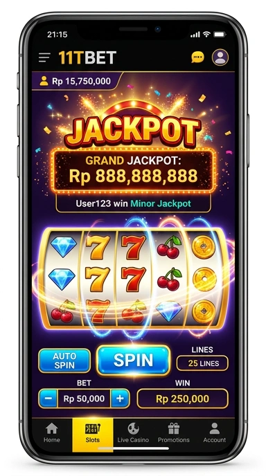 Tampilan utama aplikasi 11tbet yang user-friendly.